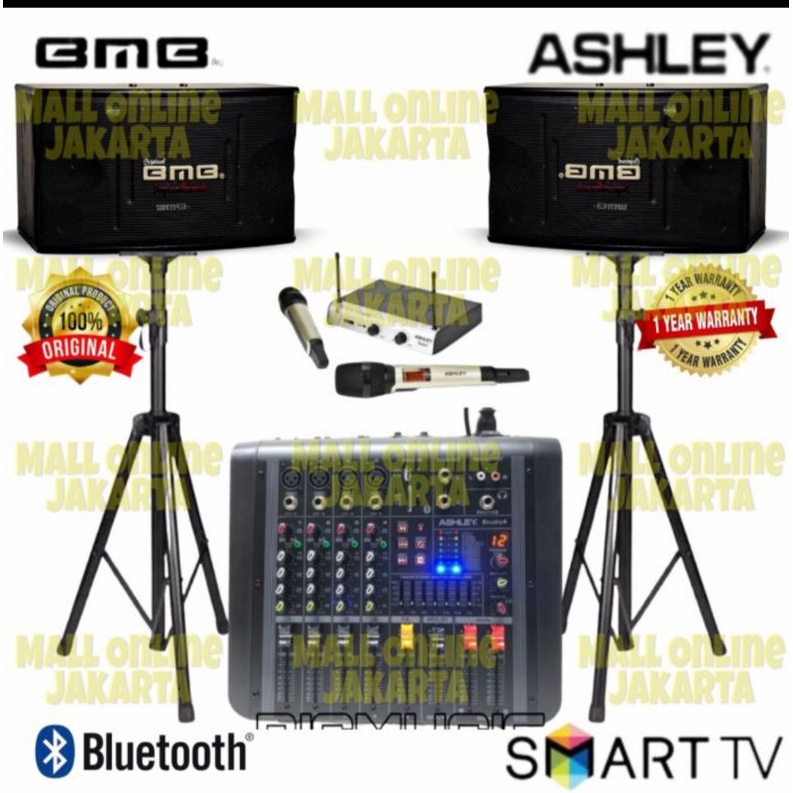 Paket Karaoke BMB 12inch power Mixer Ashley Original SoundSystem Set