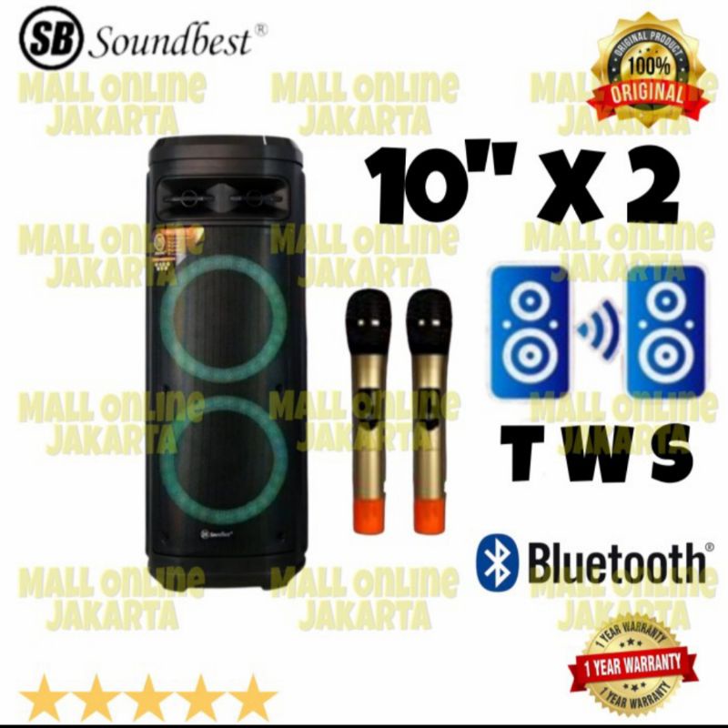 Speaker Aktif Portable Soundbest transformer 10Double woofer 10inch