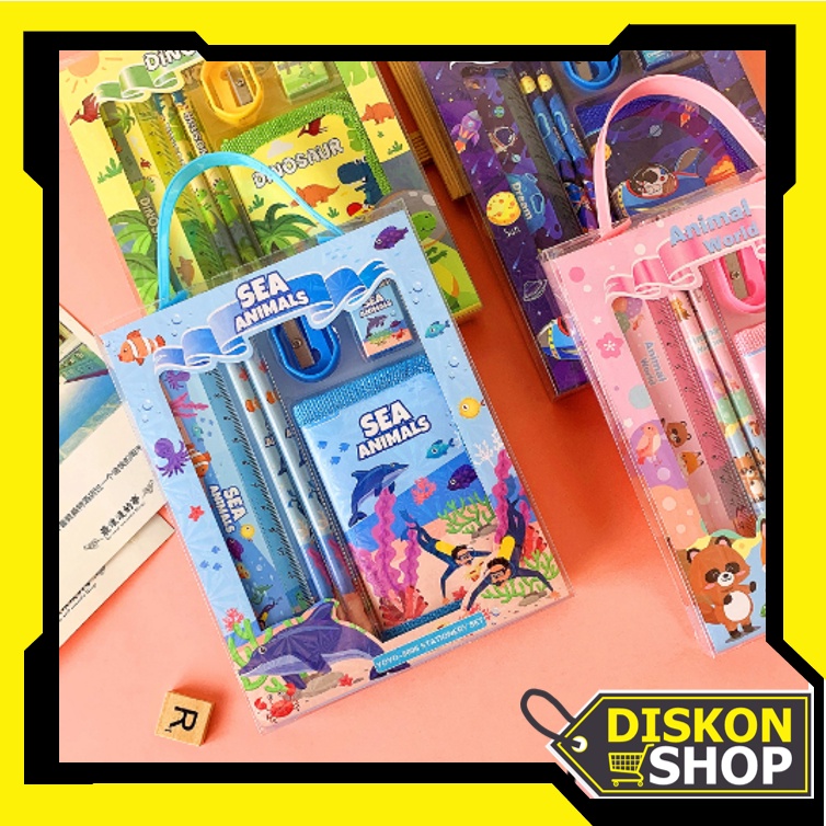 

Diskon Shop - S5926 Stationery Set / Alat Tulis Set 6 in 1 Hadiah Souvenir / Paket Alat Tulis + Dompet Anak / Alat Tulis Set Karakter