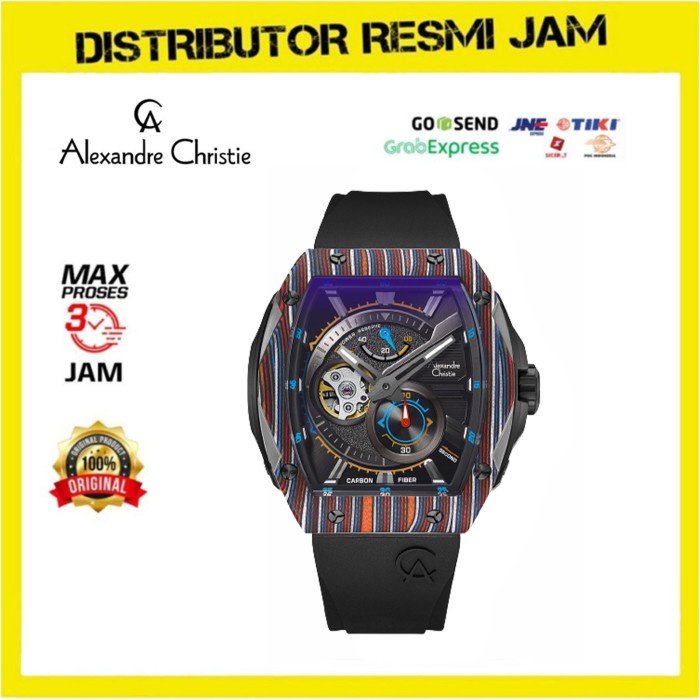 Jam Tangan Pria Alexandre Christie AC 6608 MA AC6608 MA Black Corak