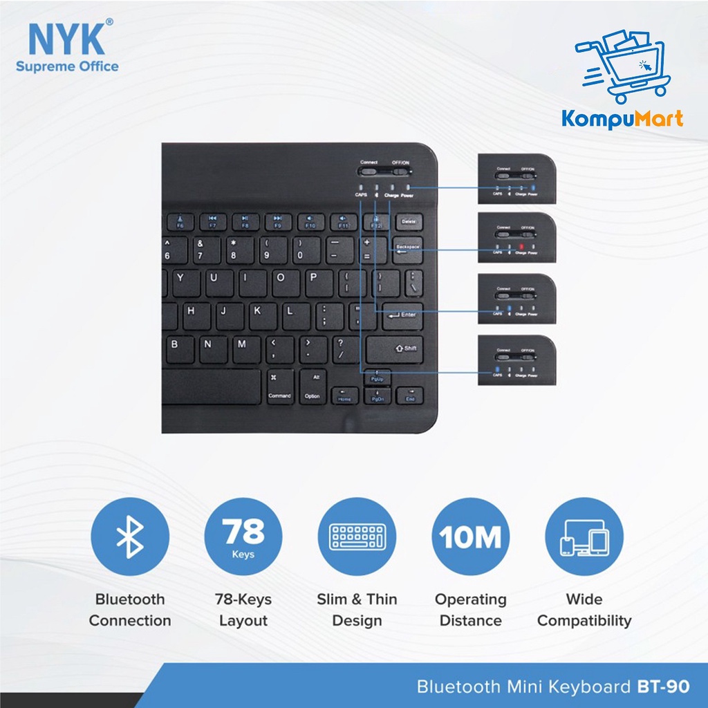 Keyboard Mini Bluetooth NYK BT-90