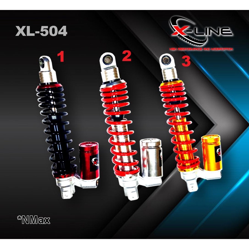 X-Line Shock Skok Sok Shockbreaker Belakang Variasi Tabung Bawah Nmax Tipe 504 Ukuran 330MM Original
