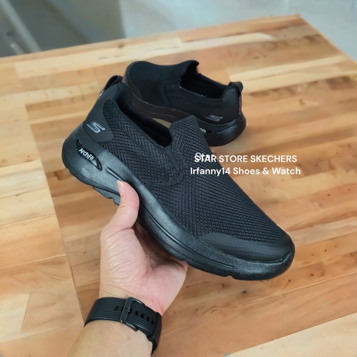 SALE -Sepatu Skechers Go walk Arch Fit Original Skechers Pria - hitam full, 40- 1.2.23