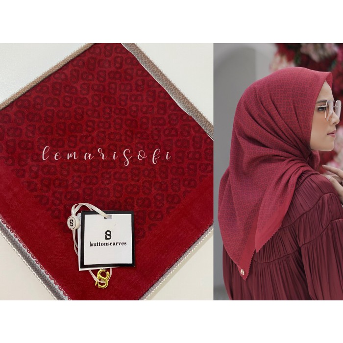 TAPIS VOAL SQUARE SERIES BUTTONSCARVES - VOAL RED