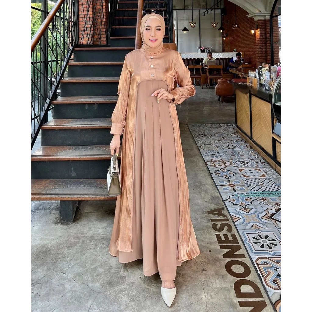 Dress Kondangan Baju Dress Wanita Shimer Silk Premium Rebella Dress Maxy Pesta Pernikahan Mewah Elegan Kondang 2023 Baju Wanita Untuk Pesta
