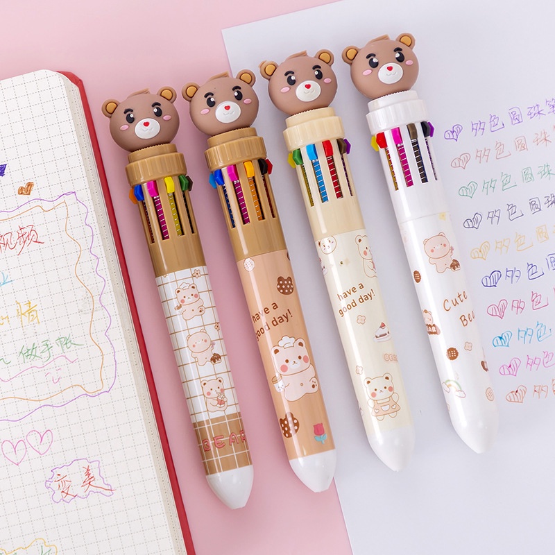 

PULPEN KARAKTER TEDDY BEAR 10 WARNA / PULPEN WARNA WARNI PGS