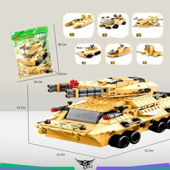 Lego Tank Mobil Tank Blok Block Balok Susun Bricks Brick Mainan Anak