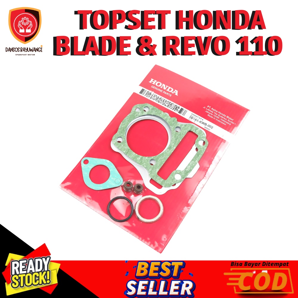 Top Set Honda Blade / Gasket Kit A Paking Blok Seher Honda Revo 110 &amp; Blade 110 - 061A1-KWB-002