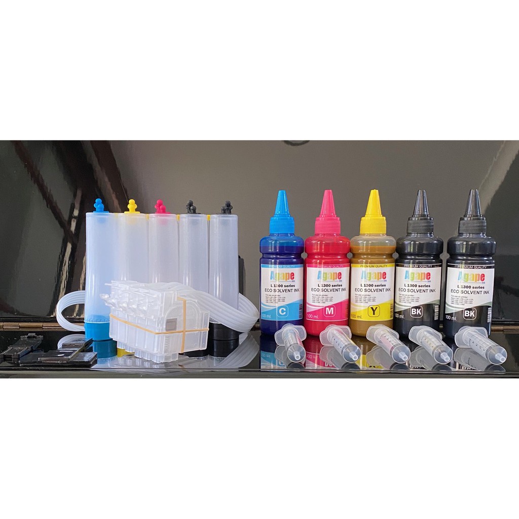 TINTA ECO SOLVENT EPSON L1300 5 WARNA TINTA DAMPER-SELANG KHUSUS