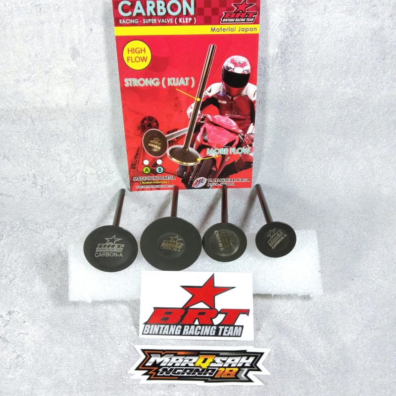 klep BRT carbon bijian dari ukuran 40 sampai 20 AA batang 5mm MARQSAH SHOP RACING