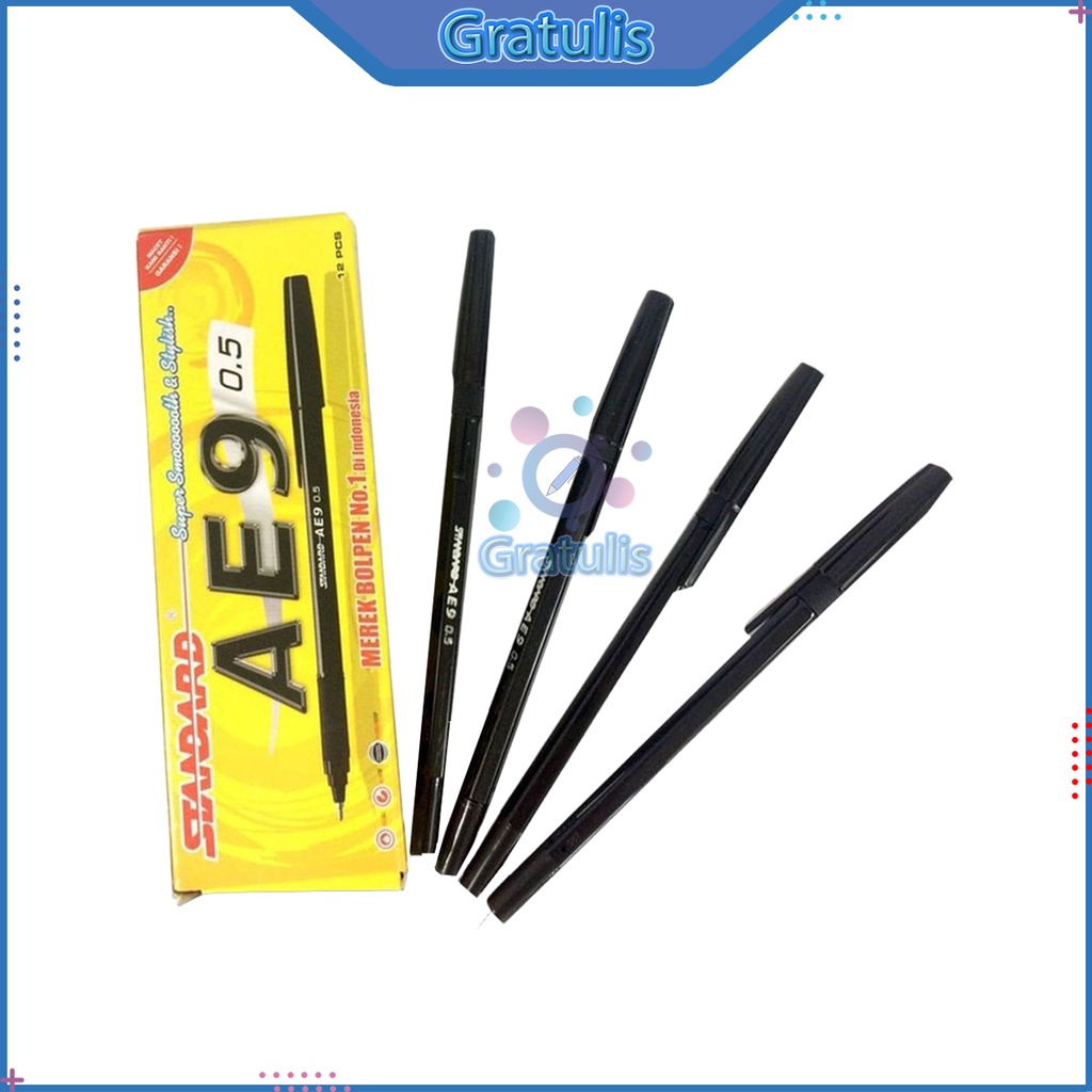 

PULPEN AE9 STANDARD [1 PACK] / BALL PEN 12 PCS / BOLPEN 1 PACK / BULPEN PENA 1 PAK / BALLPOINT TINTA HITAM