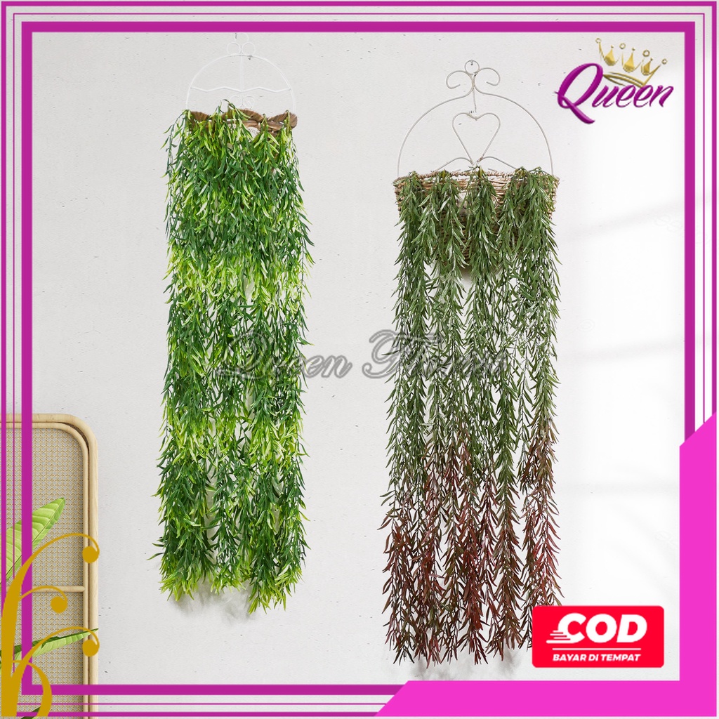 JUNTAI BAMBU ARTIFICIAL DAUN RAMBAT BAMBOO WILLOW GANTUNG BERCABANG PALSU SINTETIS TANAMAN BUATAN UN