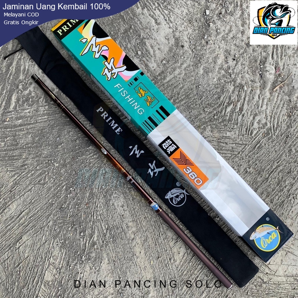 Joran Pancing Tegek Orca Prime Spek Kaku medium bahan High Modulus Graphit