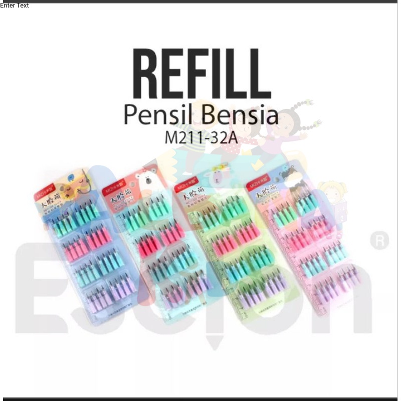 

1 Pak isi 32pcs isi ulang pensil bensia / REFILL PENCIL BENSIA ,pensil cabut