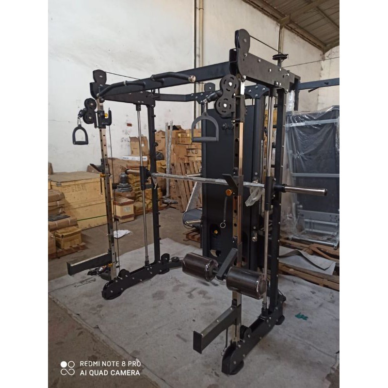 HOME GYM ALL IN ONE MULTI FUNCTION TRAINER ALAT OLAHRAGA GYM FITNESS LENGKAP BENCH PLATE BARBELL