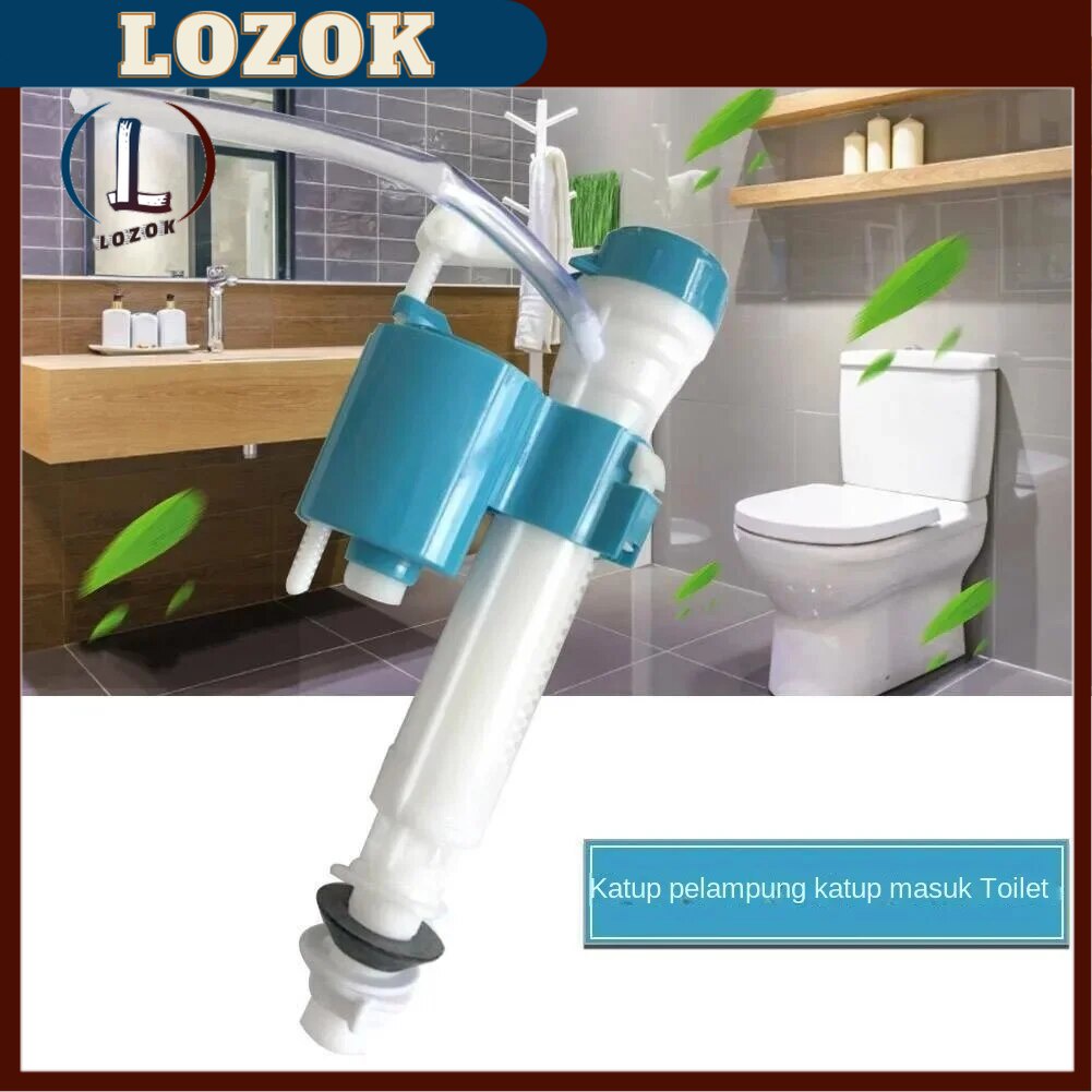 LOZOK Fitting Katup Masuk Saluran Keluar Toilet Katup Pengisi Set Siram Ganda Katup Apung Aksesori T