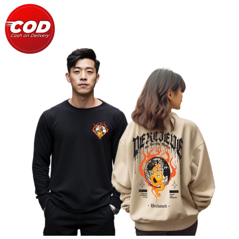 ( Promo COD ) Sweater keren estetik / motif the beauty / sweatshirt / keren / sweater murah / COD / 