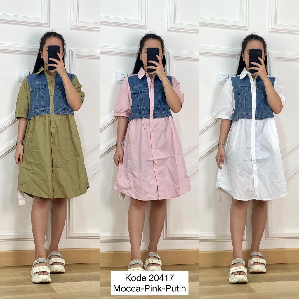 Dress Katun Import I Dres Kemeja I Baju Wanita Dress I Baju Dres Wanita