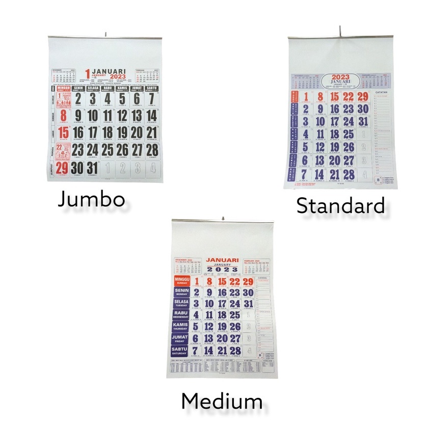 Kalender Dinding / Calender Tahun 2024 Ukuran Medium ( 48 x 32 Cm) #TH24 703 Calender Kerja 12 Lembar Per 1 Bulan – Satuan