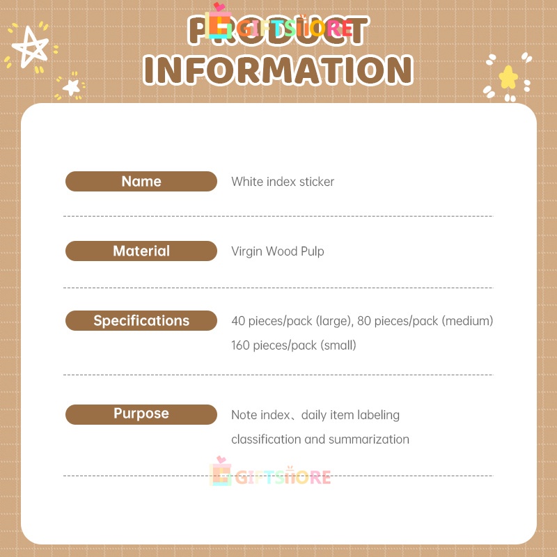 

COD✨Catatan ,tempel putih kantor Bahan BOPP Stiker ,dengan viskositas tinggi catatan, tempel dua sisi yang ,dapat ditulisGS