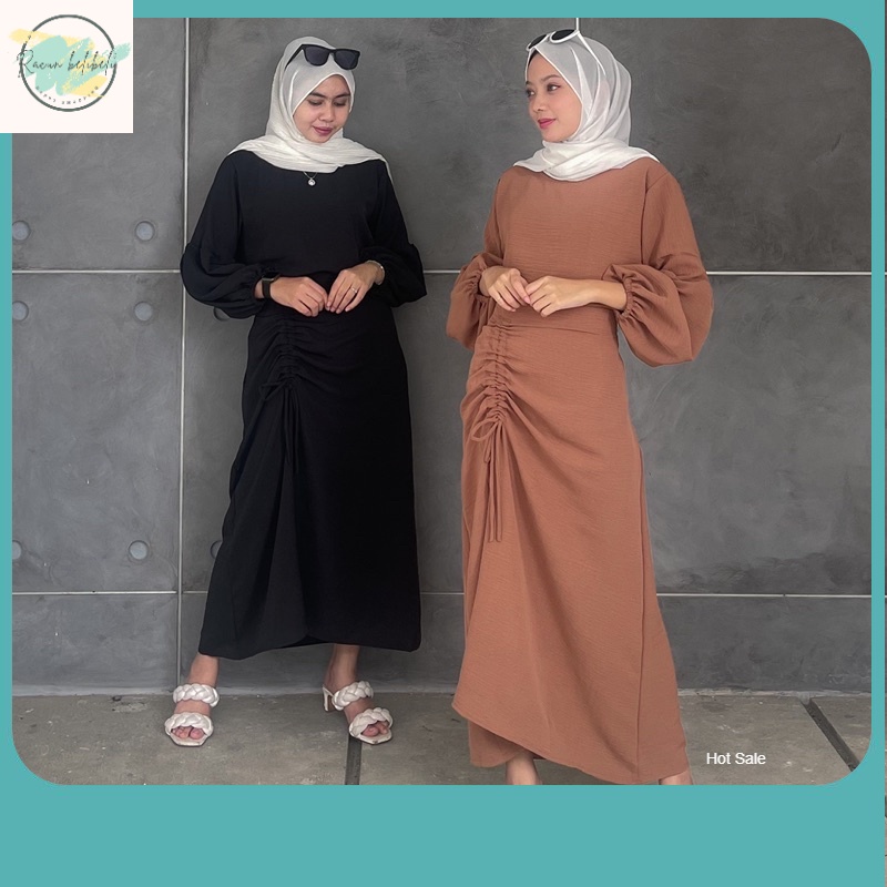 One Set Terbaru / FC - ONE SET NADIA | SET WANITA ROK SERUT & BLOUSE LENGAN BALON FASHION MUSLIM WAN