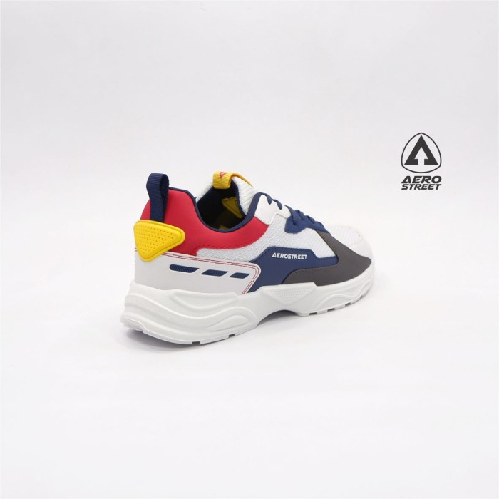 best -Aerostreet 40-43 Riku Putih Biru Tua Merah - Sepatu Sneakers Sport - 43