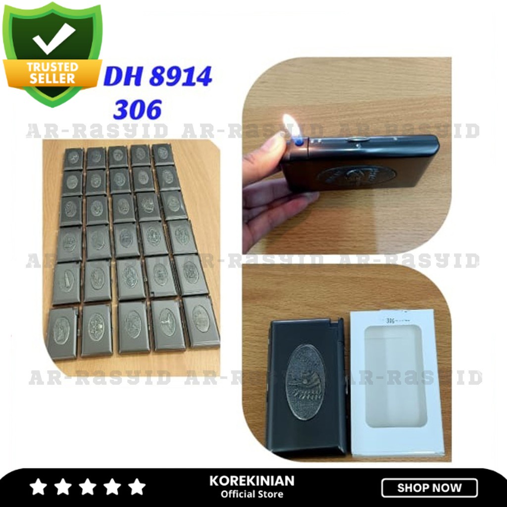 Tempat Kotak Rkk Korek Api Gas Kaleng Dinghao Motif Timbul TR DH 8914 306