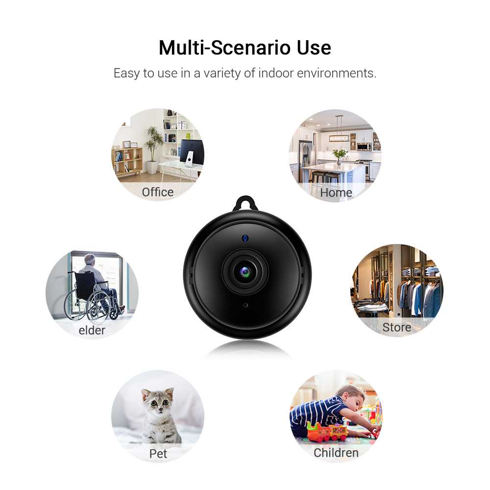 V380 Kamera CCTV Mini WiFi Alarm Two Way Audio Infrared HD 1080P - V380-Mi7