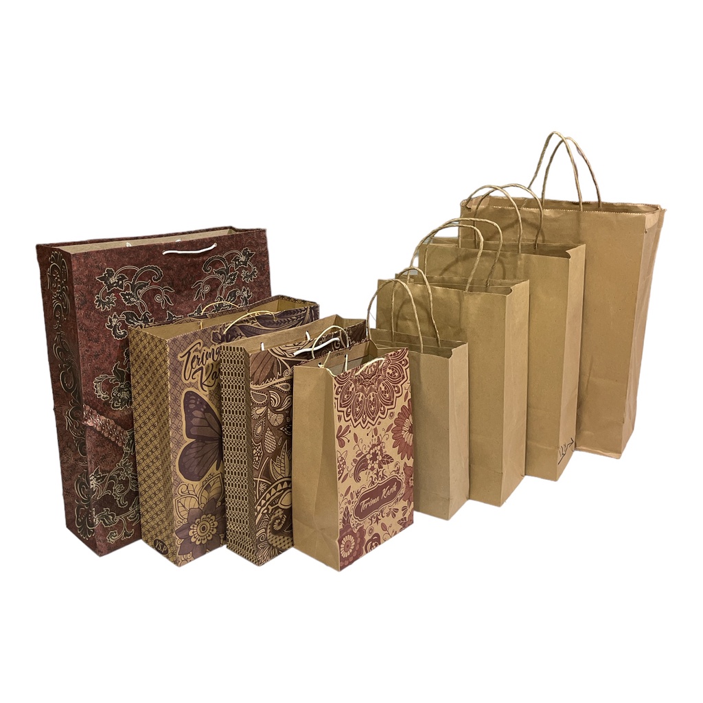 

Paper Bag Motif Batik Coklat 125 Gr Bahan Kraft Eco Friendly All Size Bahan Daur Ulang Tebal Ukuran Sovenir Wedding Tas Belanja Kado