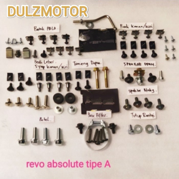 Baut Baud Fullset body bodi Honda Revo Absolute baut motor lengkap