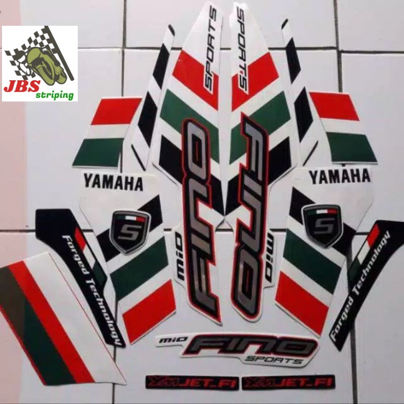 striping mio fino stiker yamaha mio fino sports fi thn 2014 2015 merah putih