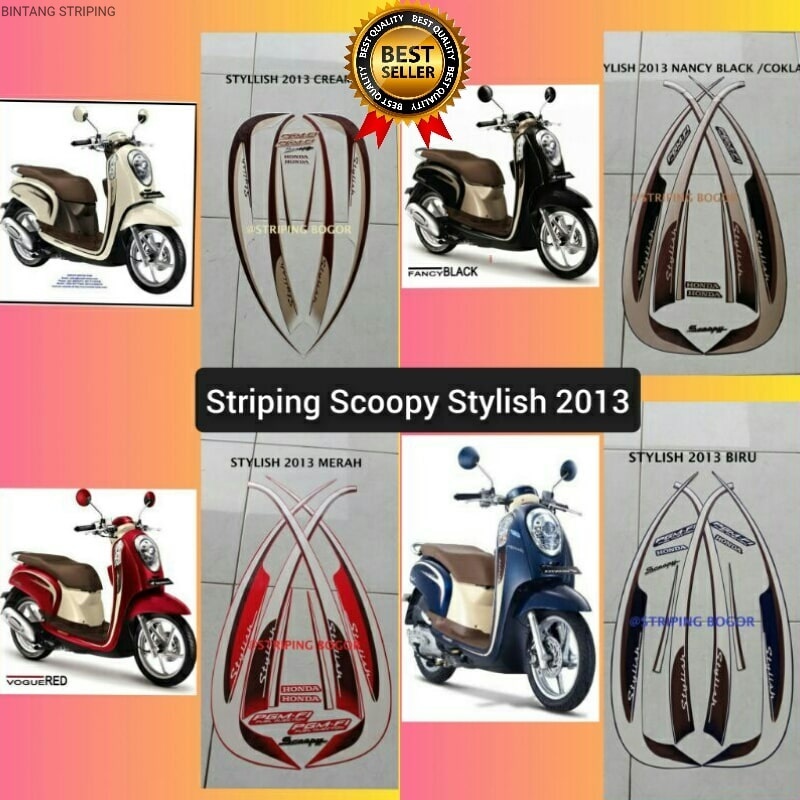 Stiker sticker striping Motor Honda Scoopy Stylish 2013