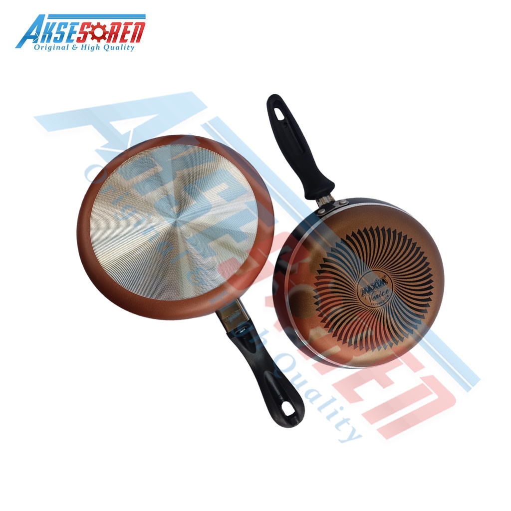 Aksesoren Panci Teflon Tutup Kaca Maxim Venice [1 Set] / Alat Rebus Penggorengan / Peralatan Masak /