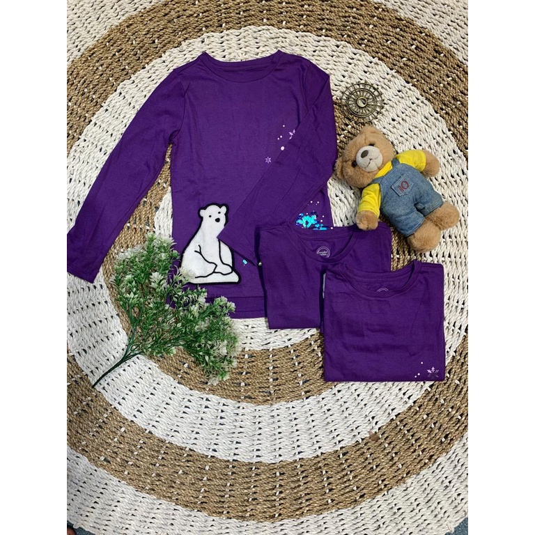 BAJU UNGU SEQUIN MOTIF BERUANG BRAND WONDERNATION - BRAND ORIGINAL - PAKAIAN ANAK - KIDS FACTORY OUT