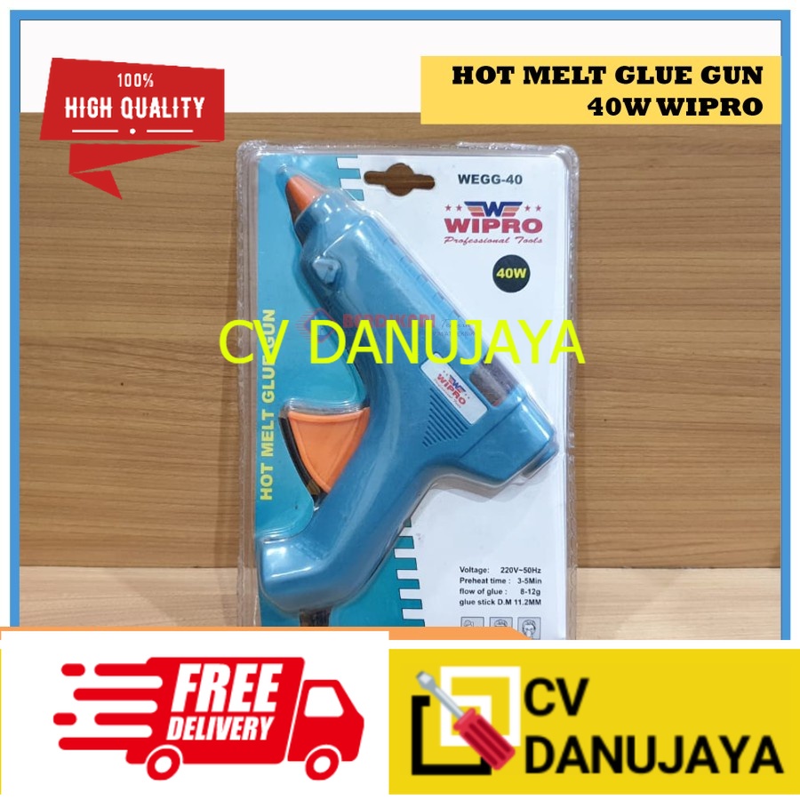 

Hot Melt Glue Gun Pistol Lem Tembak Besar Wipro 40 Watt WEGG-40