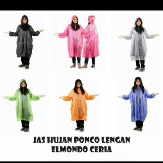 Jas Hujan Murah Ponco Lengan Ceria Elmondo 201 / jas hujan ponco jumbo termurah