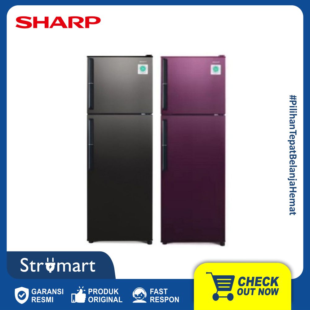 SHARP KULKAS 2 PINTU SJ-326GC-SD/SR GARANSI RESMI