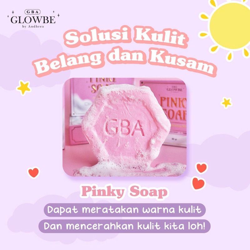 READY‼️ PINKY SOAP For Brightening Skin / Glowbe beauty Pemutih Badan Anti Belang