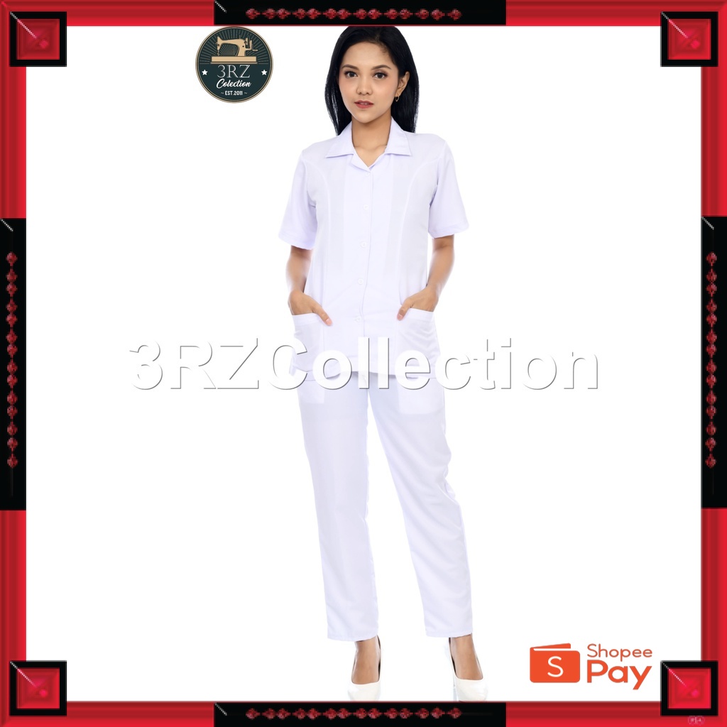 12.12 SERAGAM SALE / Setelan Seragam Pns Putih Wanita Tangan Pendek Baju Dinas Putih Pdh Wanita Pend