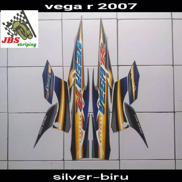 striping vega r sticker yamaha vega r new thn 2007 2008 silver biru