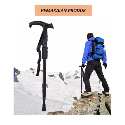 Tongkat Trekking Tongkat Lipat Besi Alat Bantu Jalan Lansia Hiking
