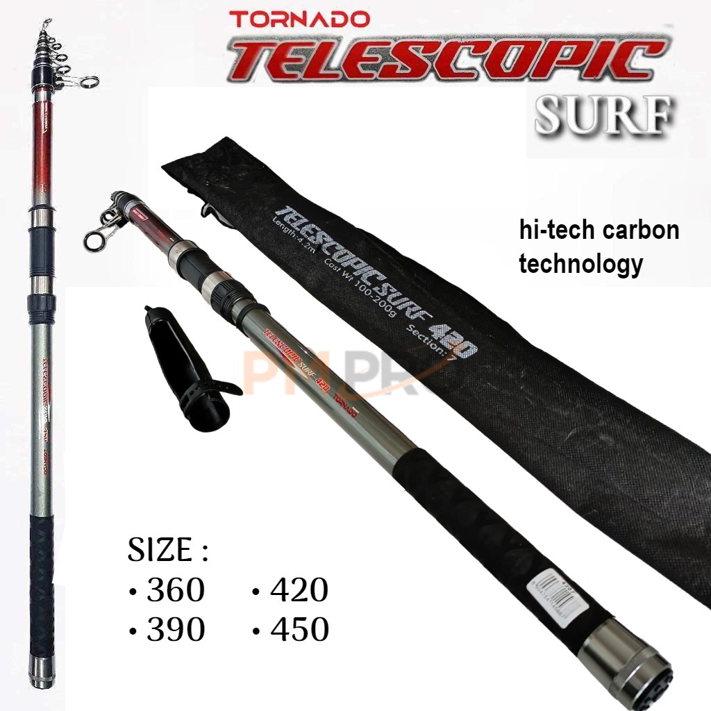 Tornado Joran Antena Telescopic Surf 3607 3907 4207 Panjang 360cm 390cm 420cm Bahan Carbon /Joran Su