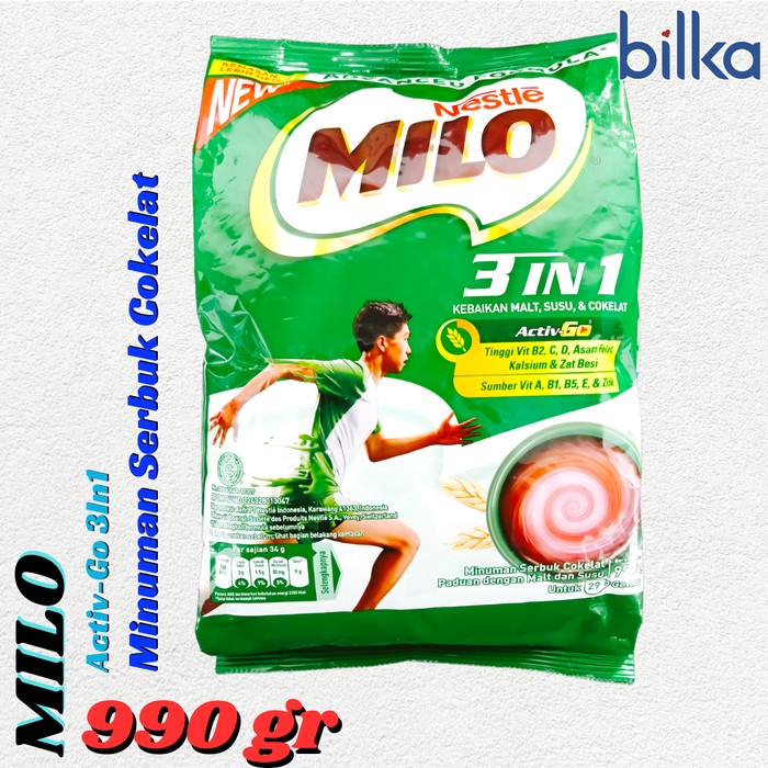 

MILO Activ-Go 3In1 Minuman Bubuk Cokelat 990gr