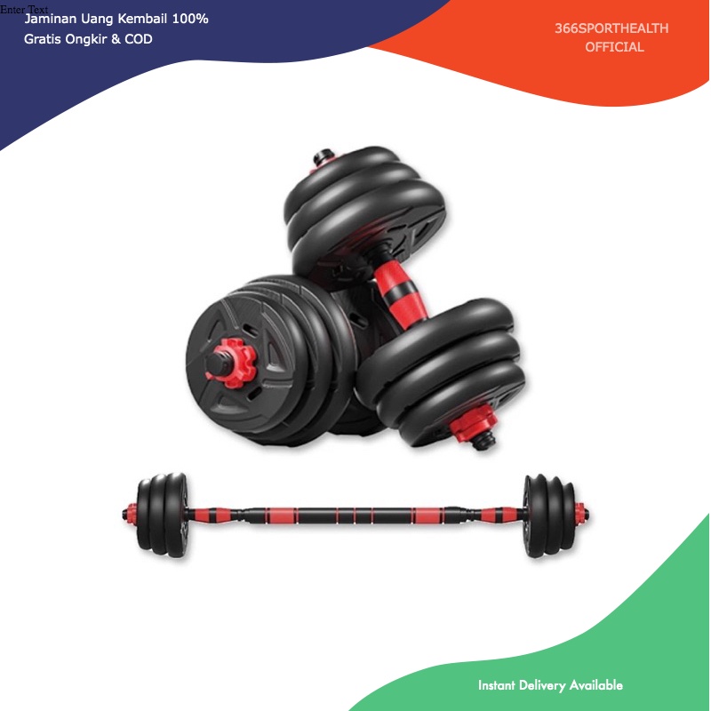[366SH] Dumbbel Set 20 Kg Peralatan Fitness Dumbell Barbel Set With Environmental Protection Bumper 