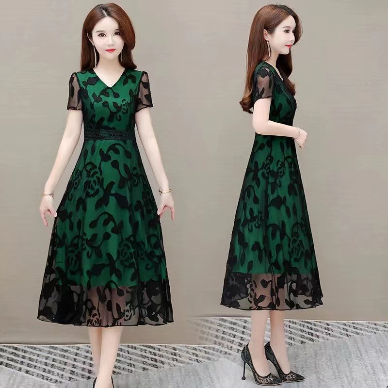 NANA midi dress hijau kondangan remaja dress vintage mewah premium pesta
