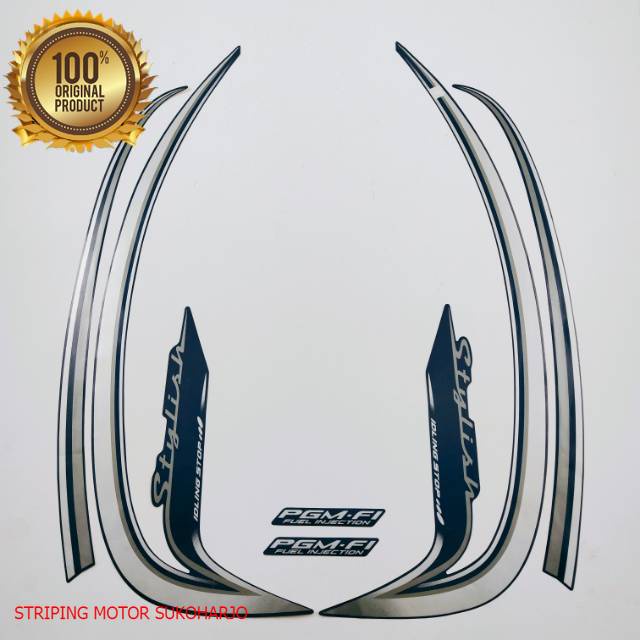 (ORI) striping honda scoopy stylish 2016 idling stop    biru dongker kualitas original