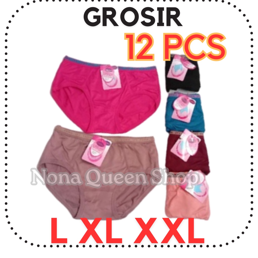 12Pcs Celana Dalam CD Wanita Cewek Fema Grosir