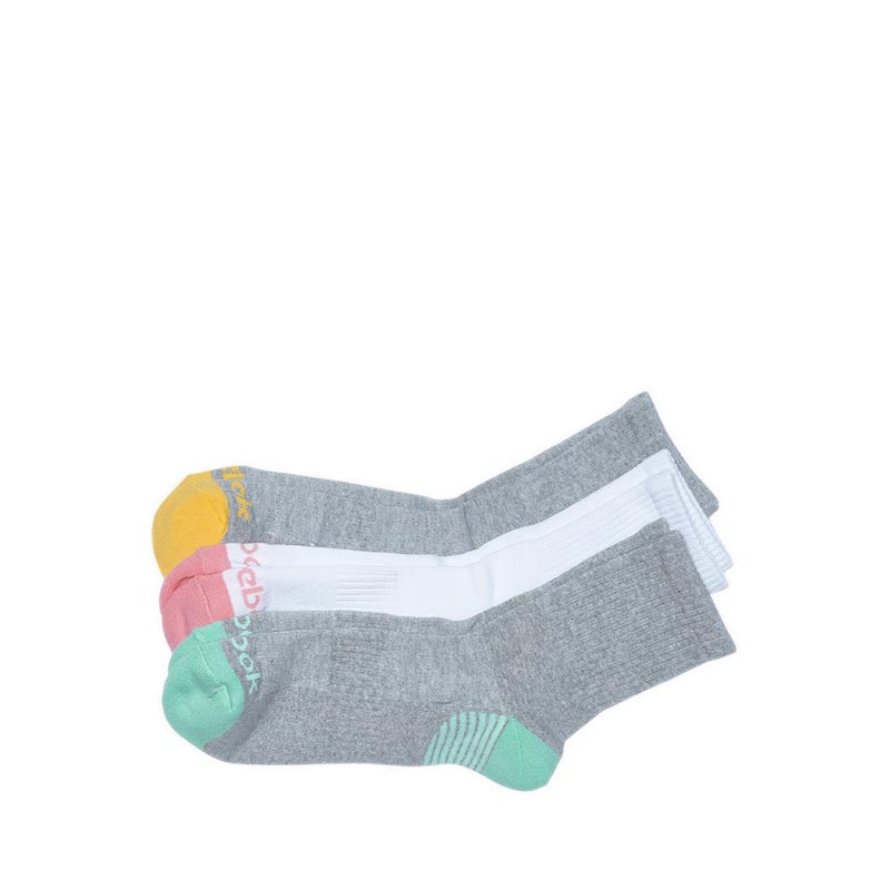 Reebok 3P Quarter Women's Socks - Grey Melange/White/Grey Melange
