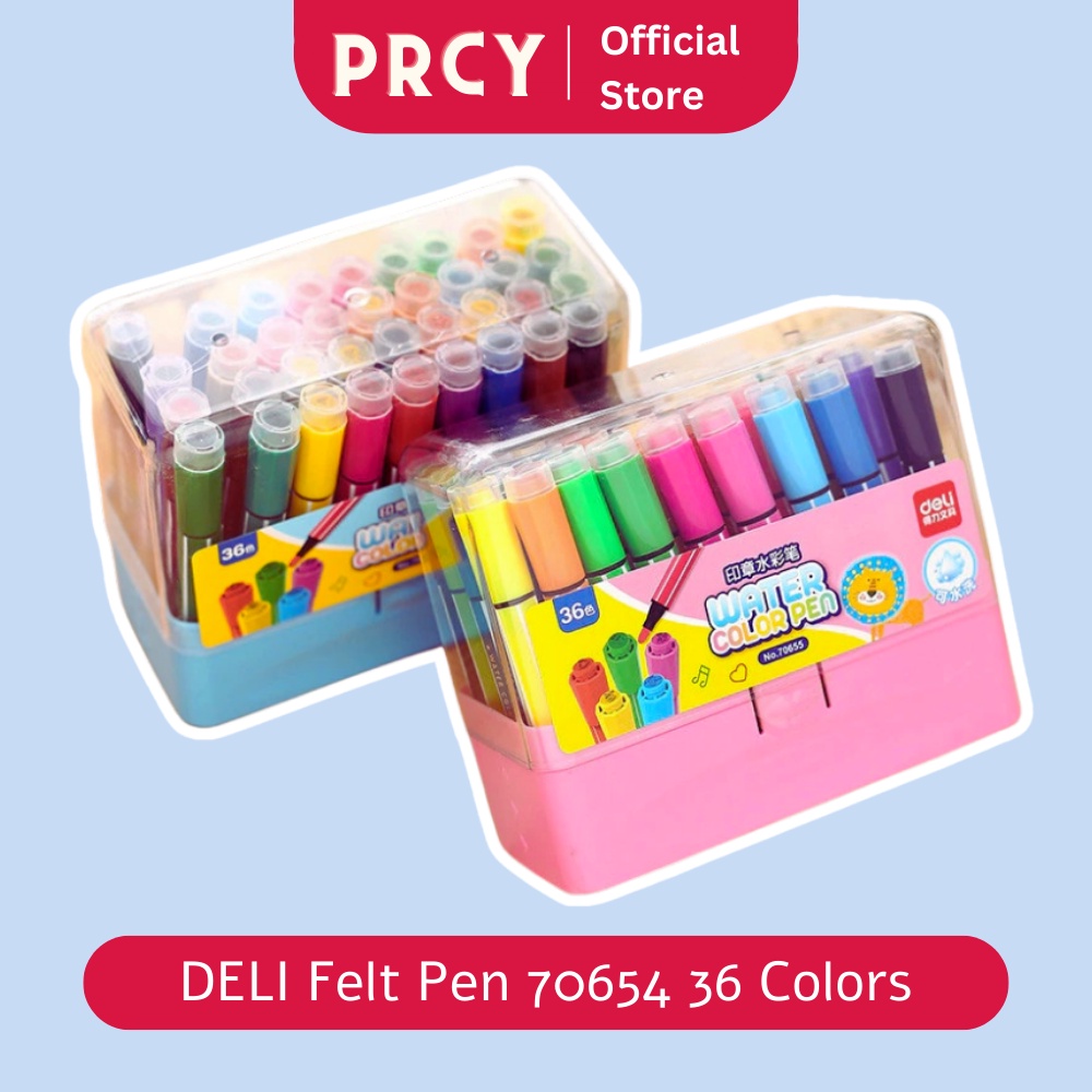 

Spidol Gambar Anak Lucu Deli Felt Pen (blue) 36 colors Spidol
