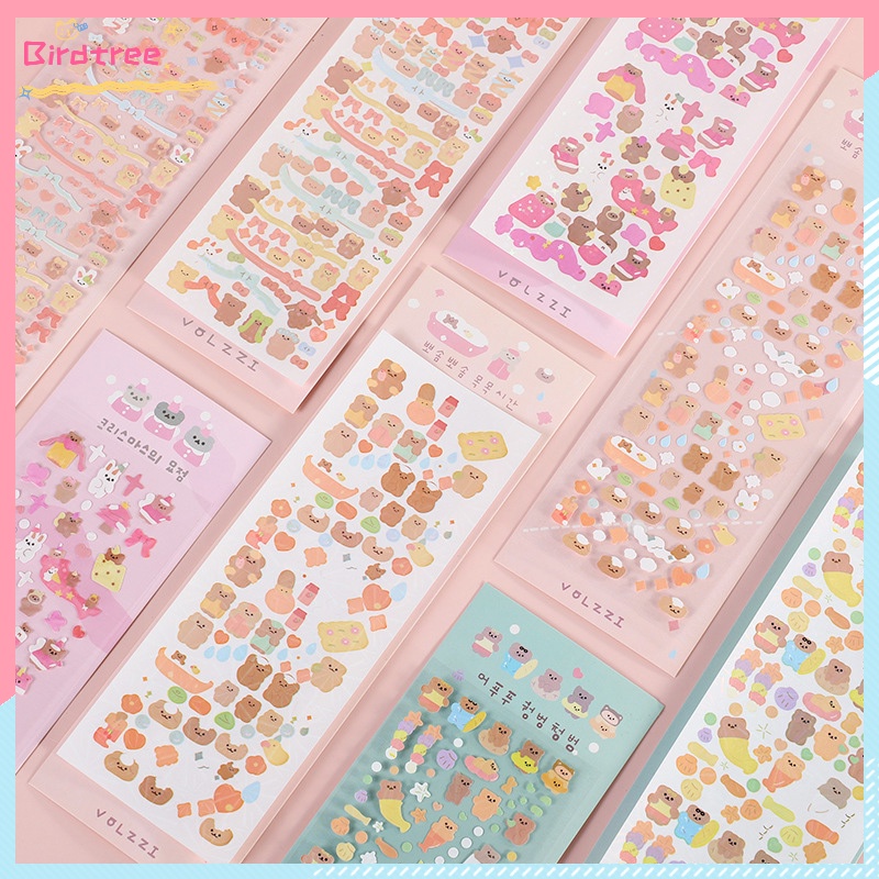 

COD Stiker Cinta Korea Ins Stiker Beruang Laser Yang Lucu Funny Cartoon Series Pet DIY Diary Sticker Jurnal BUJO Planner Deco Stiker Hias